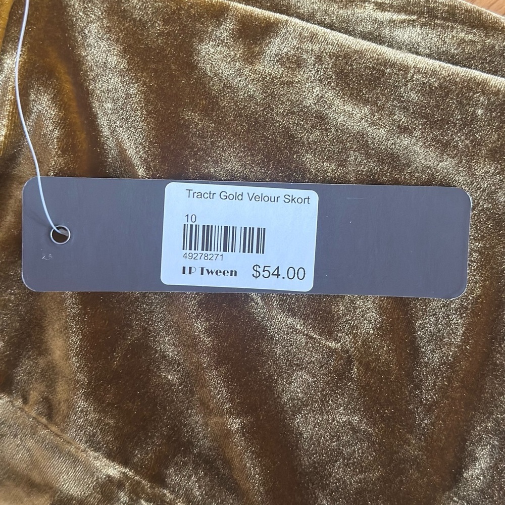 NWT TRACTR GIRL'S GOLD Knit Velvet SKORT SKIRT PULL ON Size 10 Holiday - Picture 10 of 10